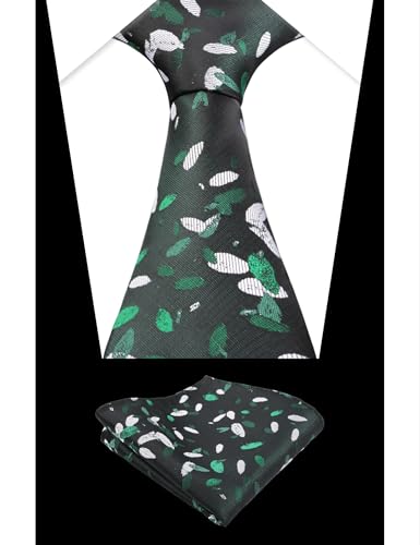 Image of Alizeal Mens 3.15'' Gradient Novelty Pattern Tie Set with Pocket Square Casual Color Tie Set