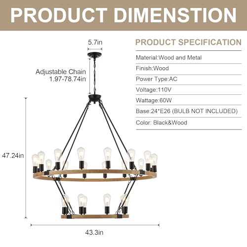 2-Tiers-Natural-Wagon-Wheel-Wood-Chandelier-Farmhouse-24-Light168-4334-Black-Metal-Chandeliers-2-Story-Rustic-Light-Fixtures-for-High-Ceiling-Living-Dining-Room-Foyer 2 Tiers Natural Wagon Wheel Wood Chandelier Farmhouse 24 Light168 4334 Black Metal Chandeliers 2 Story Rustic Light Fixtures for High Ceiling Living Dining Room Foyer
