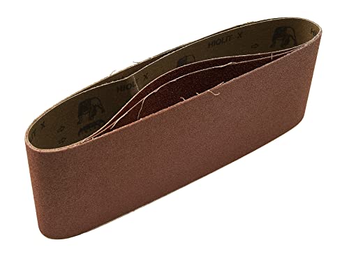 Mirka Red Pack of 3 Fabric Sanding Belts 100 x 610 mm/Grain P120 / High-Quality Sanding Belt for Belt Sanders/for Sanding Wood and Metal