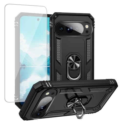 Coque Pixel 10 Pro XL avec protection écran verre trempé et anneau magnétique G45RY