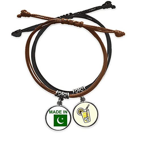 Bracelet Pakistan l'amour en cuir de citron avec corde ajustable