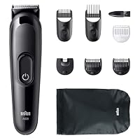 Braun Multigroom All-in-One Series 3, 8-in-1 Trimmer AIO3545, Schwarz - Barttrimmer, Haarschneider, Haarschneidemaschine für Gesicht und Kopf, 14 Längen, 50 Min. Akku – Ansicht 6