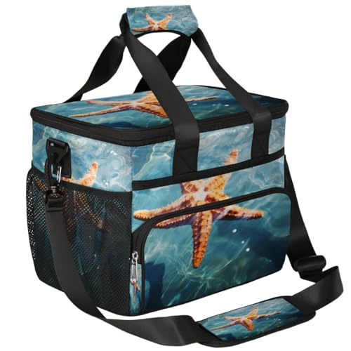 Starfish Insulated Picnic Backpack Lunch Box for Women Men Picnic Basket Tote Lunch Bag Picnic Bag Portable Lunch Bags for Picnic, Beach, Work, Trip,Office, Camp Sea Starfish