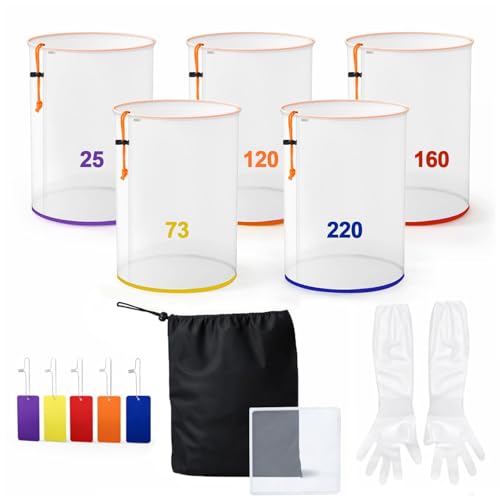 ZeeChan 5 Gallon All-Mesh Filter Bags Set Bubble Bags for Hash Includes Filter Screen Storage Pouch Gloves Reusable Nylon Strainer Bags for Hydroponics Gardening Tea Juice (25-220 Microns)