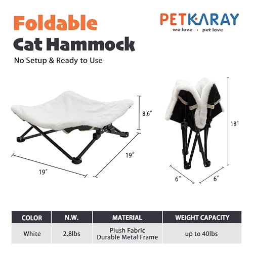 Plush Cat Hammock PETKARAY avec support stable et couchage moelleux lavable - 3