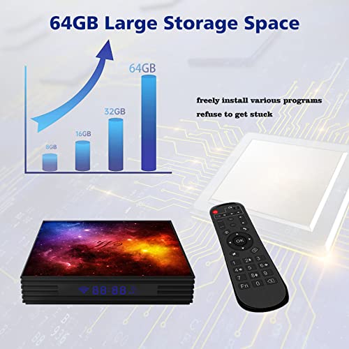 Android 12 Tv Box 4Gb Ram 64Gb Rom W2 Mali-G31 Smart Set Top Box Builtin 2.4G/5G Wifi Bluetooth 4.2, Media Player Support 3D 4K Uhd Videos, With Wireless Mini Keyboard #TOP7