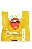 GELDIS Filo Interdentale Espandibile Nero, Gusto Bergamotto, Rimuove Placca in Profondità, Con Cera Vegetale, Per Gengive Sensibili, 30m Senza Plastica