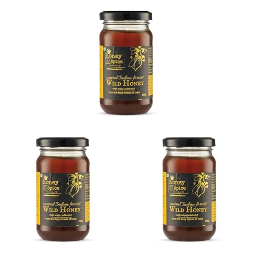 Image of Honey and Spice Pure Raw Wild Honey (250g) | NMR tested | Single Origin honey From Central India Forests With No Added Preservatives | From Madhya Pradesh and Maharashtra | 100% Raw and Pure | Unblended and Unpasteurized | Natural and Original | Unprocessed | No Added Sugar