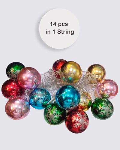Image of Homesake Multicolor Ball Glossy String Lights (14 LED Bulbs), Attractive Fairy Christmas Lights for Decoration Home, Corner Christmas Tree, Festive Decor, Led Lights for Decoration, Party-4.5 Metres