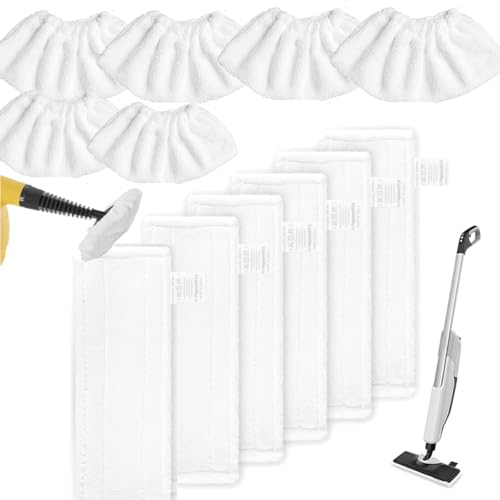 Defresit 12 Pack ​​for Karcher EasyFix microfibre floor cloths, with Karcher EasyFix SC3, SC4, SC5 Steam Cleaner, Washable and Reusable Microfibre Pads (6 Floor Cloth Pads and 6 Handheld Nozzle Pads)
