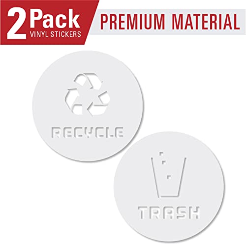 Adesivos de reciclagem e lixo logotipo moderno (1 ea) símbolo para organizar latas de lixo ou recipi