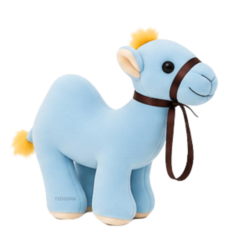 Camel Soft Toy for Girls Boys Kids | Camel Plush Stuffed Animal with Soft Fabric Finish, Desert Inspired Hug Companion for Nursery Decoration and Toy Collection | Sky Blue-image-47