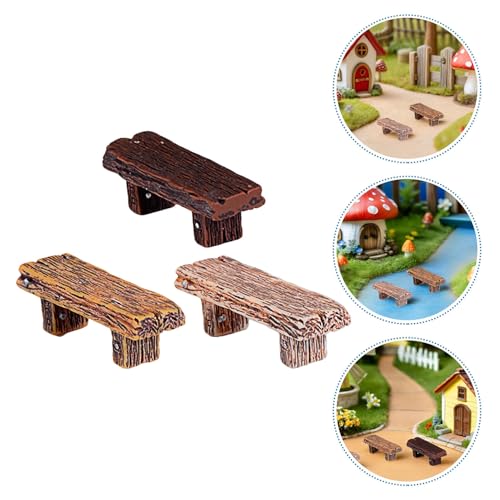Banco miniatura de resina desmontable para decoración de bonsáis y jardines 7
