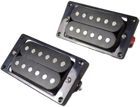 1 Pair of Humbucker Pickups Bridge & Neck With Mounting Rings BLACK (A12)