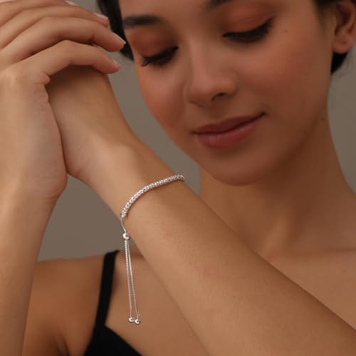 Image of TRUESILVER ACPL 925 Sterling Silver BIS Hallmarked Adjustable Sliding Bolo Bracelet for Women and Girls