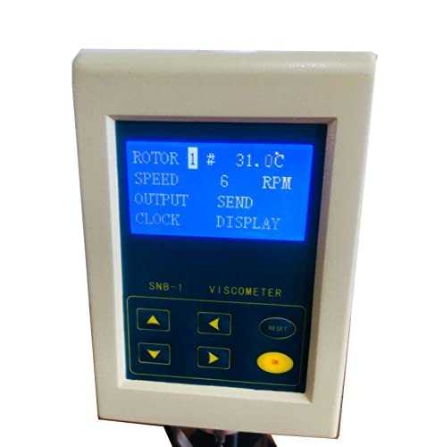 Digital Rotary Viscometer LCD Display Rotational Viscosity Measuring Meter with Measurement Range 1~1 x 100000mPa with Temperature Display