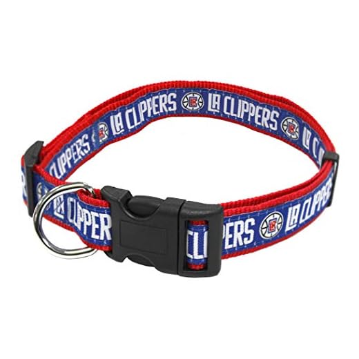 Pets First Tough & Adjustable Dog & CAT Collar, Small with Basketbal Team Logo, Silver Metal D Ring to Attach Dog Cat Leash & Heavy-Duty Trim Stitching.