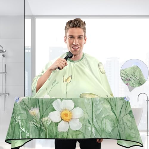 Capa profesional para corte de cabello Wildflowers and Butterflies, impermeable, con cierre de broche ajustable, para peluquería y barbería miniatura 6