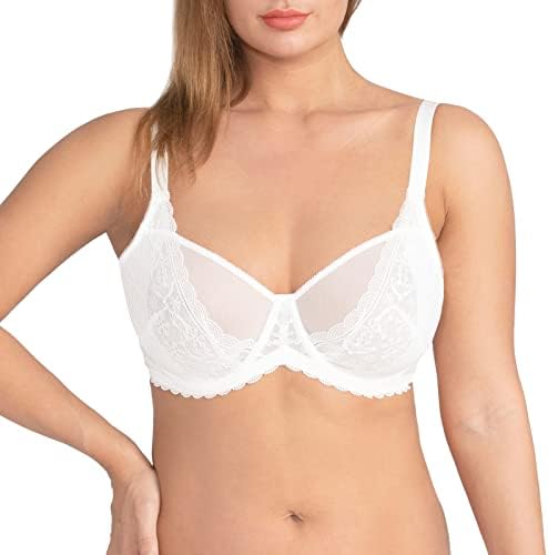 HSIA Women’s Minimizer Full Coverage Bra Underwire Unlined Plus Size Bra Non-Padded Lace Bra