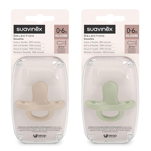 Image of Color Essence SX PRO Silicone Baby Pacifier 2Pk, Made with 100% Soft Silicone, Baby Essentials Perfect for Breastfeeding Babies, Designed in Spain, 0-6 Mths, Irish + Green