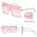 GRFISIA Square Oversized Sunglasses for Women Men Flat Top Fashion Shades