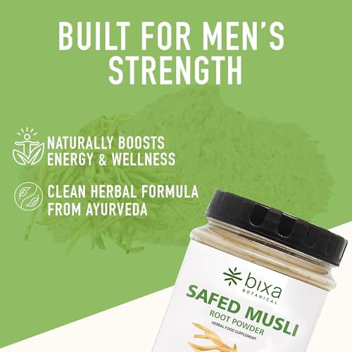 Image of bixa BOTANICAL Safed Musli Root Powder, Pure Ayurvedic Supplement