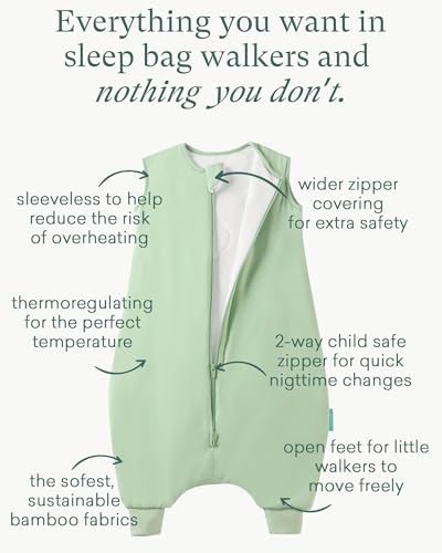 Image of PurComfy Supersoft Toddler Sleep Sack with Feet 1.0 TOG Premium Bamboo Viscose Sleep Bag Walker with Legs 12-18-24-2t-4t-5t