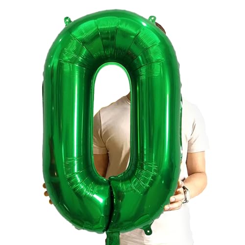 Image of Number Balloons Green Party Balloon - Giant Number 0 Balloon, 40 Inch Large Balloon for St. Patrick's Day Games Theme Birthday Decoration, Girls Boys Party Supplies