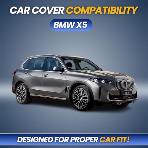 Image of Premium 100% Waterproof Car Cover for BMW X5 | All-Weather, UV & Dust Protection | Heavy-Duty 3-Layer Fabric | Custom Fit with Mirror & Antenna Pockets | Navy Blue