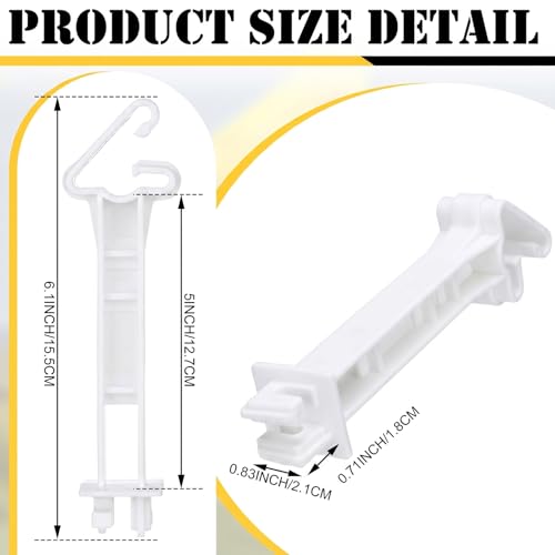 Image of Pangda 100 Pcs 5 inch Snap Type Insulator Electric Fence T Post Insulators Extended Snug Fitting T Post Electric Fence Wire Clips for Agricultural and Ranchers (White)