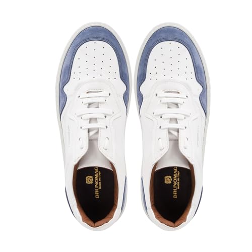 Image of Bruno Magli Men's Dezi Sneakers, Leather Shoes, Lace-Up Casual Shoes