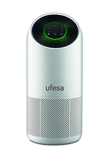 Ufesa PF6500 Purificador de Aire con Sistema de Filtrado de 4 Capas Pre filtro + Carbono Activo + HEPA 13 Antimicrobiano + UV Led, WIFI/APP, Atrapa y Elimina Virus y Bacterias con Tecnología P