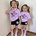 K-Pop Short Sleeve T-Shirt and Shorts 2 Piece Sets for Girls Cute Cartoon Print Graphic Tees Singers Group Merch Costume Demon Going Out Tops Oversized Shirts Birthday Gifts(A-Black,7 Years)