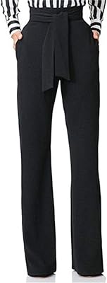 Women's Stretchy High Waisted Wide Leg Button-Down Pants