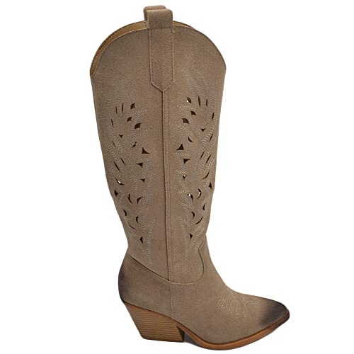 Malu Shoes Stivali donna camperos texani beige