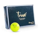 Trust Golf Ball I K5 Bison X I Urethane Cover with Reactive Core I 3-Pcs I Fit to Swing Speed Above 105 mph I Yellow, 12 Balls I