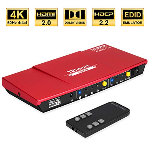 TESmart Ultra HD 4x1 HDMI 4K@60Hz 4:4:4 The Fast Switch 4Kx2K 4 Port