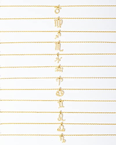 PAVOI 14K Gold Plated Cubic Zirconia Astrology Necklaces for Women - Zodiac Pendant Jewelry Gifts - Zodiac Sign Pendant Necklaces4