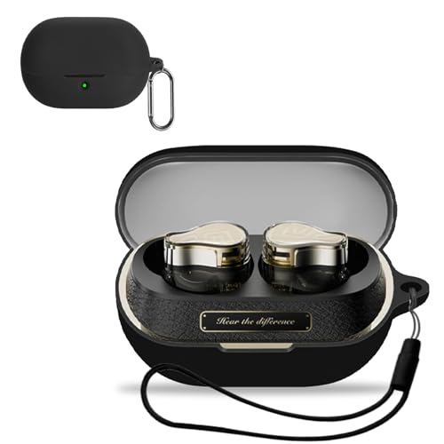 For SOUNDPEATS H3 用 ケース カバー KONXISA SOUNDPEATS H3 ワイヤレスイヤホンケース シリコン素材 耐衝撃 防水防塵 ウォッシャブル (カラビナ付き+ストラップ付き ) 着用しやすい 装着充電可能 持ち運びがしやすい