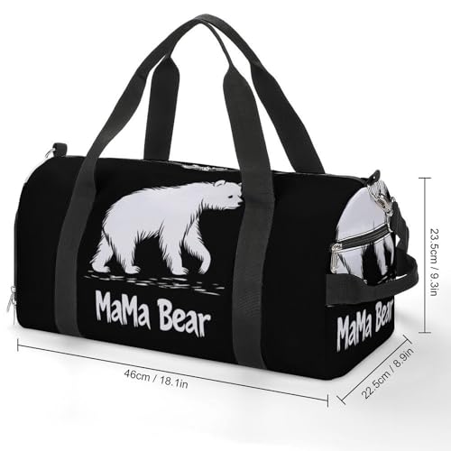 Mama Bear Sports Gym Bag Travel Duffel Bag Weekender Bag Yoga Bag for Men Women2