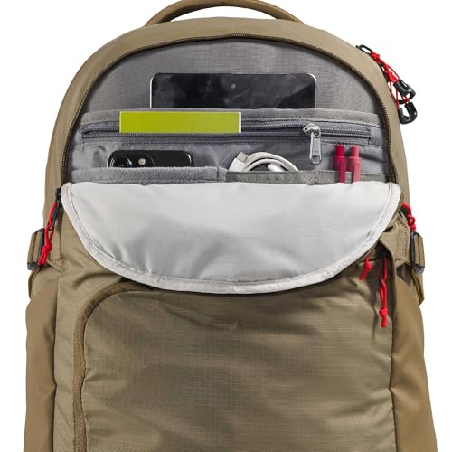 Image of The North Face Router Everyday Laptop Backpack - Daypack, Water Repellent, Laptop Sleeve, Reflective Details, Cedar /Lava Red, One Size