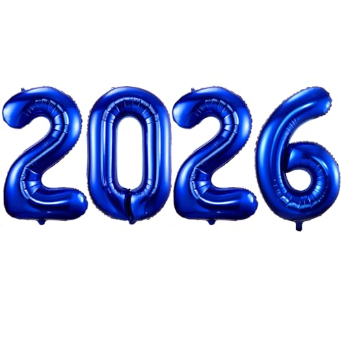 2026 Navy Blue Balloons 40 Large Navy Blue 2026 Balloons Helium Mylar Foil Balloons for 2026 New Year Christmas Graduation Party Decoration