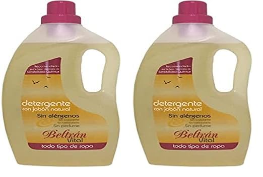Beltrán Vital - Detergente Líquido Para Lavadora - Enriquecido Con Jabón 100% Natural - Suaviza Todo Tipo De Ropa - Aroma Natural - Sin Perfume Ni Alérgenos - 5 L (Paquete de 2)