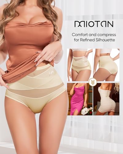 Women's Underwear 4 Pack High Waisted No Muffin Top Tummy Control Ladies Panties Postpartum Briefs Full Coverage4