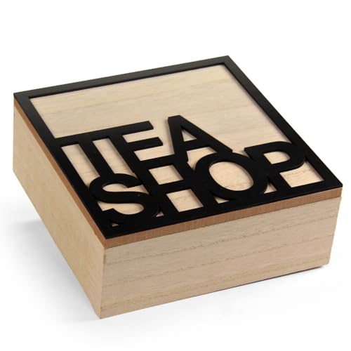 Maury's Contenitore Porta Tisane, Tè - Scatola in Legno Stile Elegante, Legno Naturale, Tea Shop per Conservare e Organizzare in Casa, Salva Aroma, Bustine da Thè e Infusi - Diversi Modelli