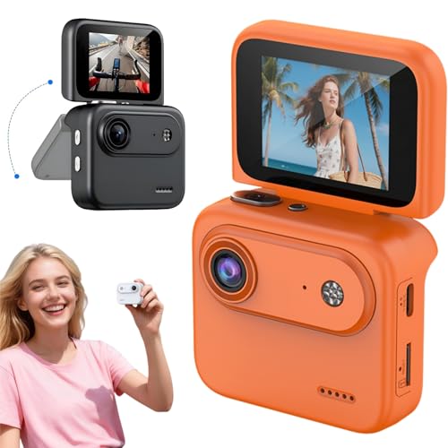BOZUAN 4K 360° Action Camera with Flip Screen, 140° Wide-Angle