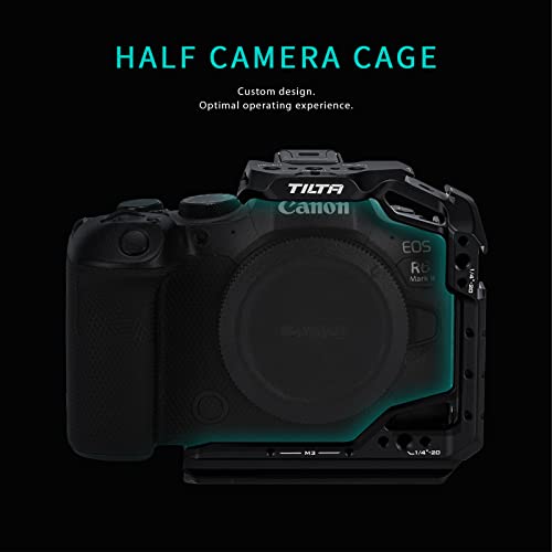 Tilta Half Camera Cage for R6 Mark II with NATO Rail, Cold Shoe,1/4"Threads Locating Pins - Black TA-T45-HCC-B - Image 4