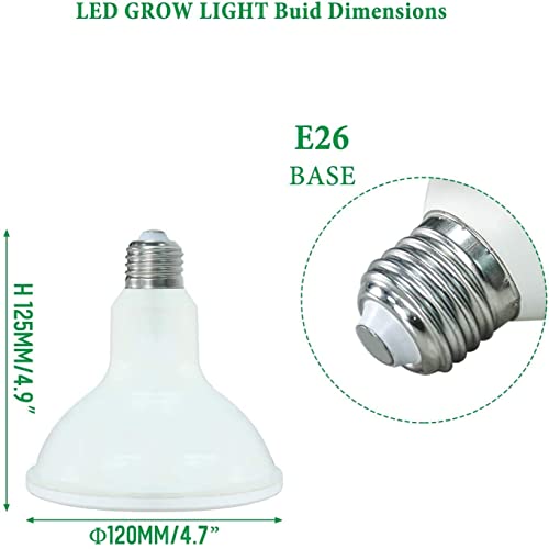 Ipower 12W Full Spectrum Grow Light Bulb With 6 Red And 12 White Leds Lamp, For Indoor Plants, Suitable For E26 Socket, 6 Pack #TOP2