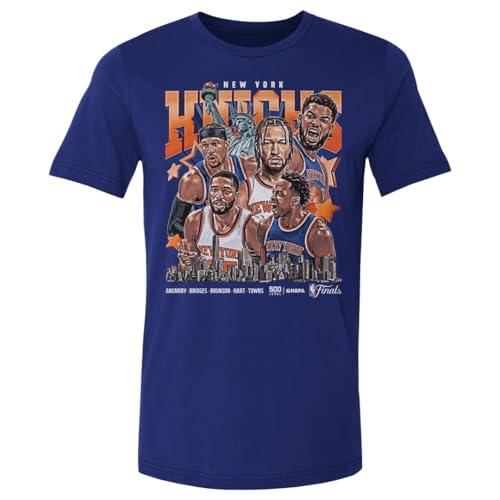 500 LEVEL New York Knicks NBA Finals 2026 Collage Shirt (Royal Blue X-Large)