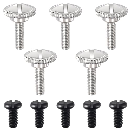 CustomyLife 5 viti per piedino e 5 viti di fissaggio per aghi, per macchine da cucire industriali Juki a ago singolo, nero e argento
